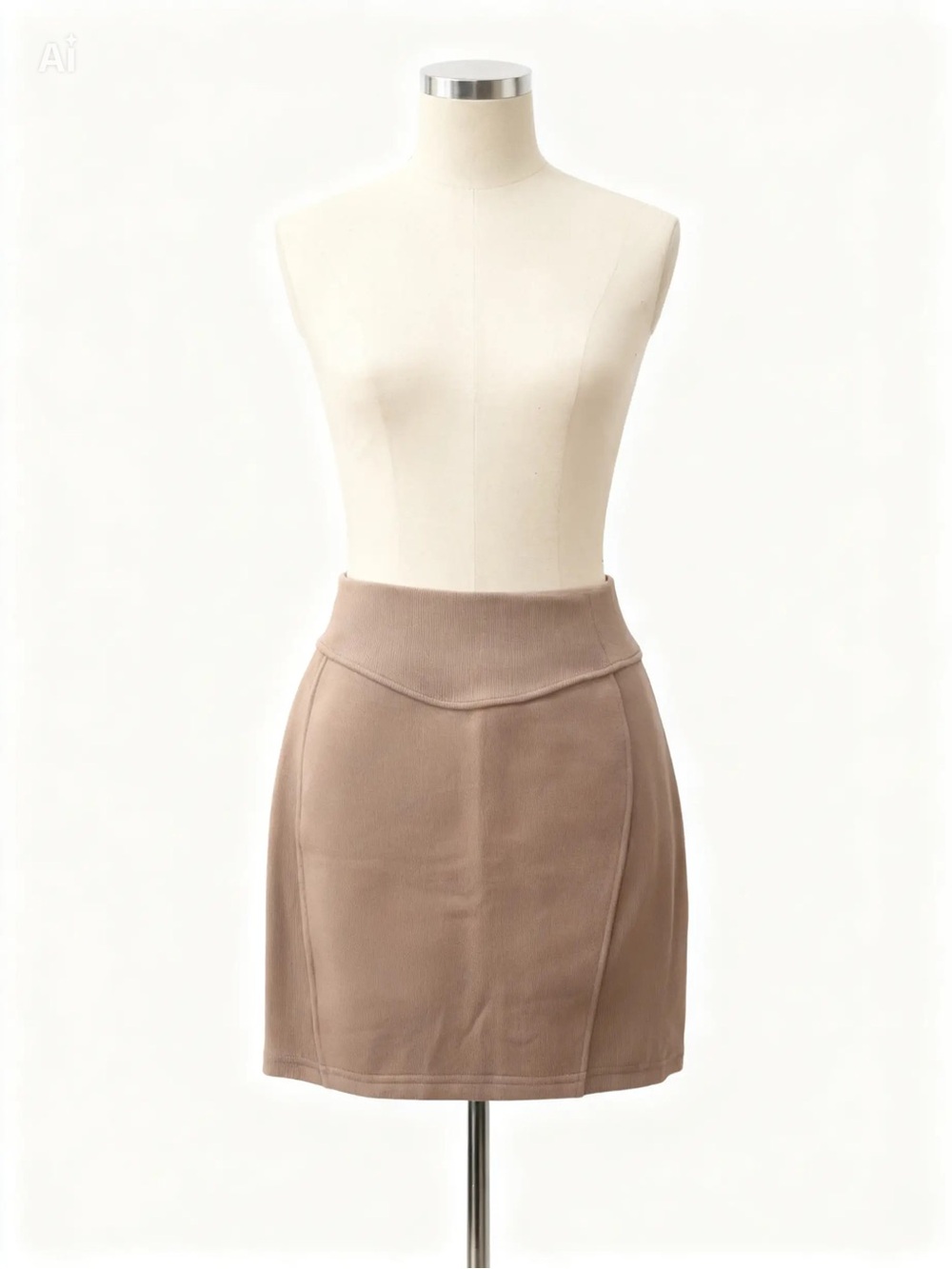 lululemon athletica Taupe High-Waist Knit Mini Skirt